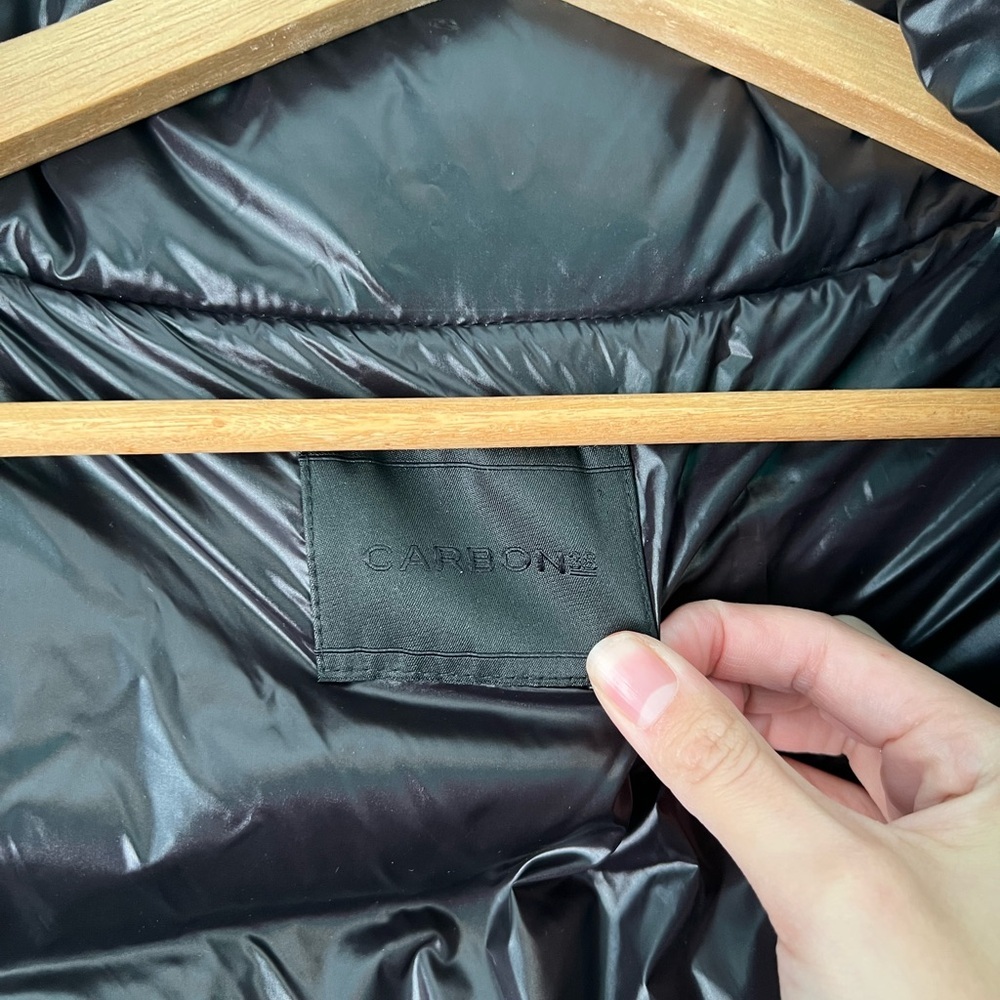 💌 Carbon 38 Puffer Jacket Quilted Black Size: Large - Picture 4 of 8